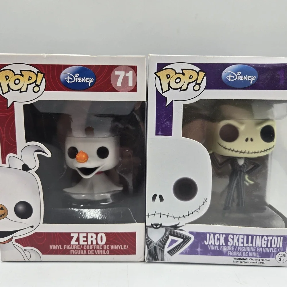 Pop! Disney Jack Skellington & Zero Set Of Two New Funko 15 & 71 Vinyl Figure